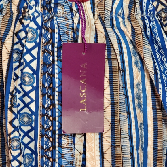 NWT Lascana Striped Blue Women's Blouse Bell Half Sleeves Women's Size 6 - Picture 4 of 8